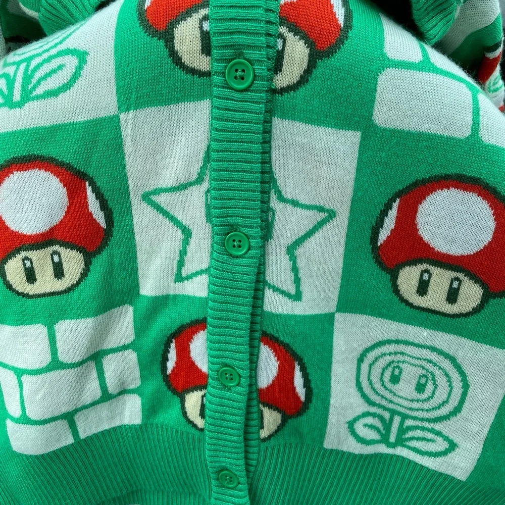 Nintendo Green and Red Super Mario Knit Sweater - Picture 2 of 6